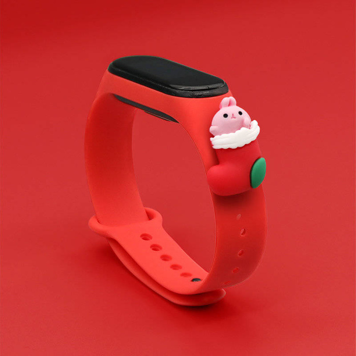 Strap Xmas band pour Xiaomi Mi Band 4 / Mi Band 3 festive silikonouveau bracelet bracelet rouge (Santa 1)