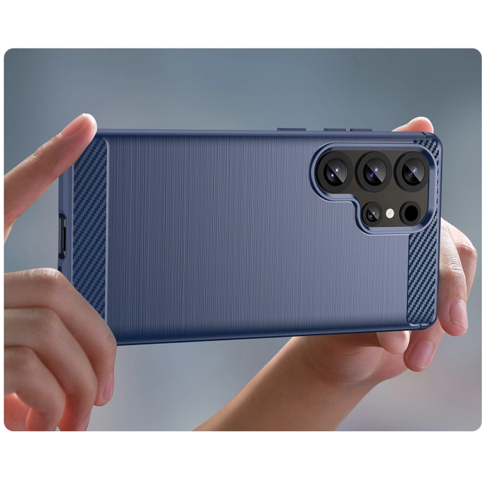 Carbon Case Silikonhülle für Samsung Galaxy S25 Ultra - blau