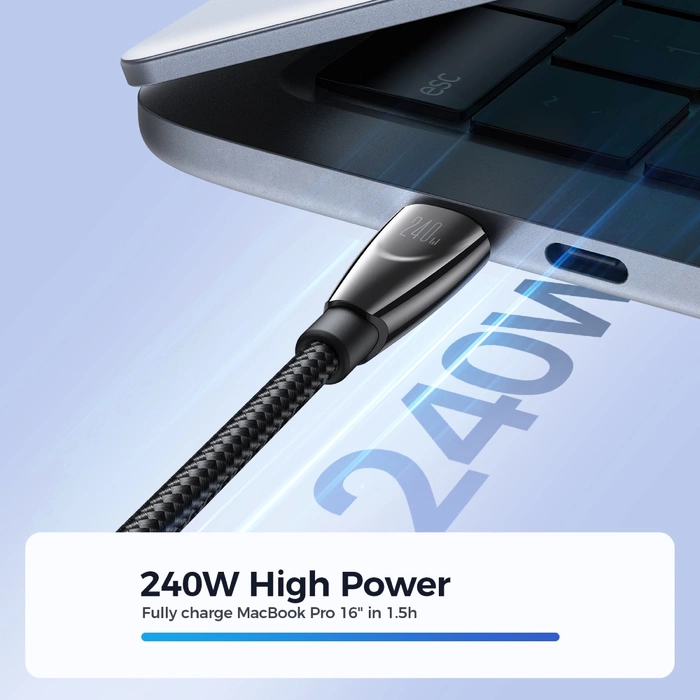 Joyroom Pioneer Series SA31-CC5 USB-C / USB-C kabel 240W 1,2m - černý