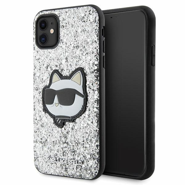 Karl Lagerfeld KLHCN61G2CPS iPhone 11 / Xr 6.1" argento/argento durocase Glitter Choupette Patch