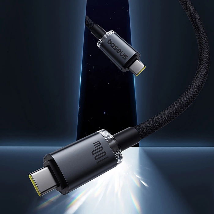 Baseus Crystal Shine CB000089 USB-C / USB-C USB3.2-Kabel 100 W 20 Gbit/s 1,5 m – Schwarz