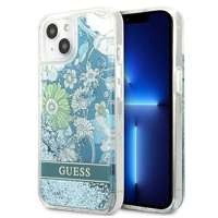 Case GUESS Apple iPhone 13 Flower Liquid Glitter Green Hardcase