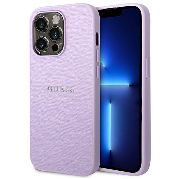Hülle Guess iPhone 14 Pro 6.1" lila/violett Saffiano Riemen