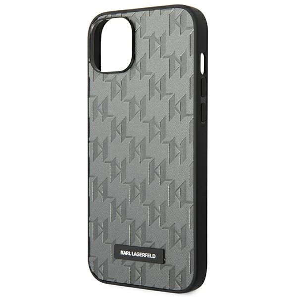 Karl Lagerfeld KLHCP14MSAKLHPG iPhone 14 Plus 6,7" hartcase grau/grau Saffiano Mono Metall Logo