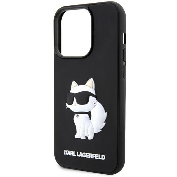 Case Karl Lagerfeld KLHCP14L3DRKHNK iPhone 14 Pro 6.1" black/black hardcase Rubber Choupette 3D Case