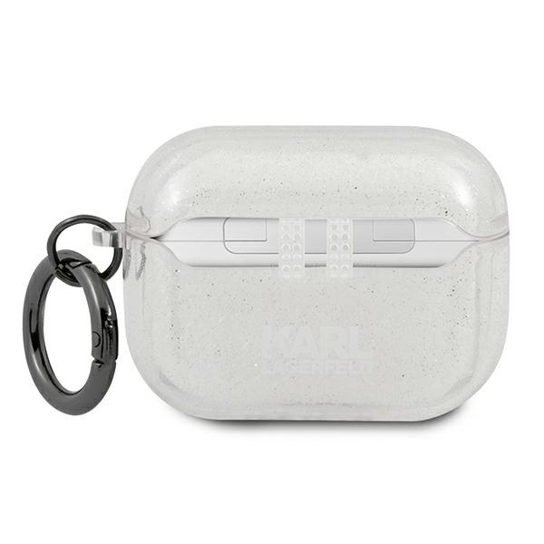 Cover KARL LAGERFELD Apple AirPods Pro Cover Glitter Karl's Head Silver Case