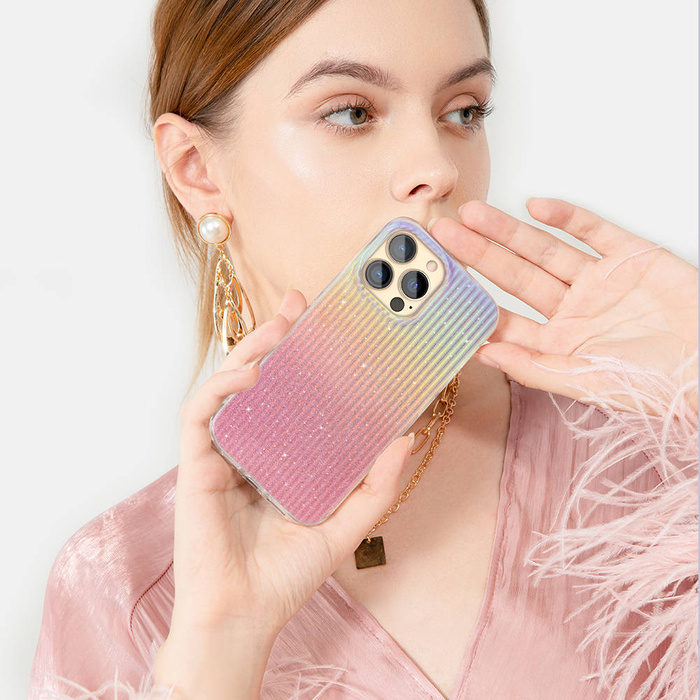 Kingxbar Travel Series lussuosa ed elegante custodia per iPhone 13 Pro arancione (Sunset)