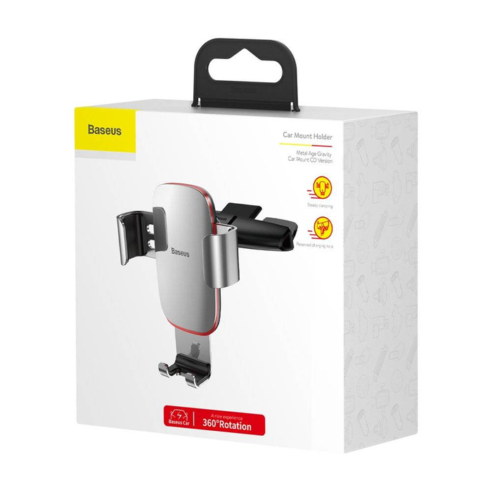 Baseus Metal Age Gravity Car Mount (CD Version) Silver (SUYL-J0S)