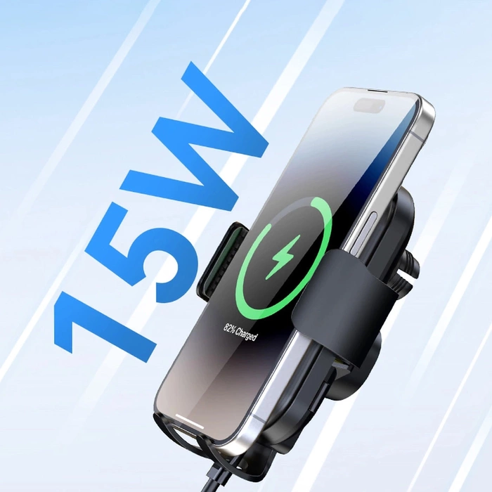 Support voiture Wozinsky WUMID avec chargeur inductif 15W pour tableau de bord - noir