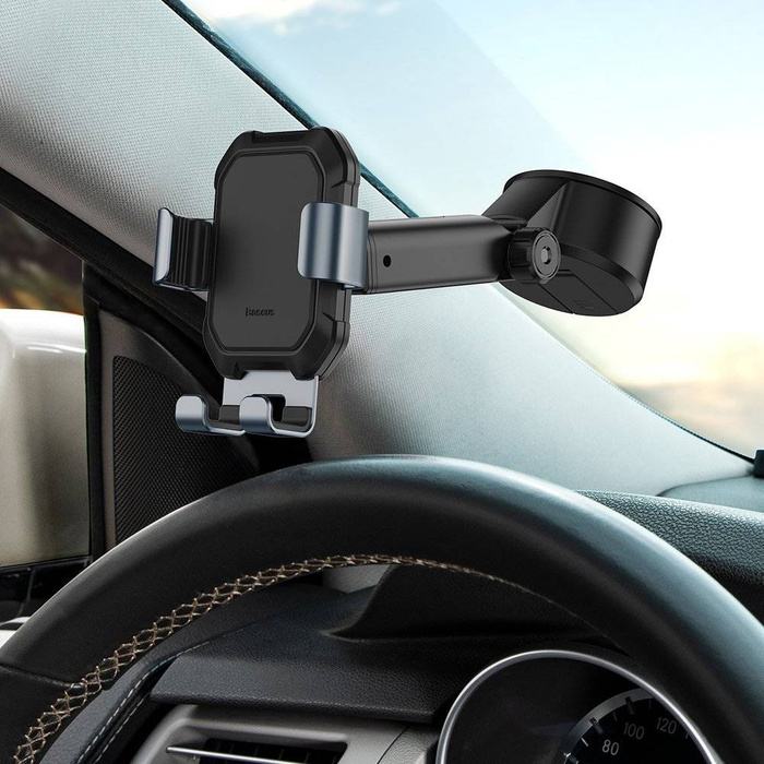 Baseus Gravity Car Mount Dashboard Windshield Phone Bracket Holder black (SUYL-TK01)
