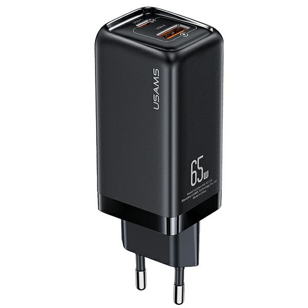 USAMS Network Charge. 1xUSB-C+1xUSB T47 65W PD Fast Charging Super Si black/black CC153TC01 (US-CC153)