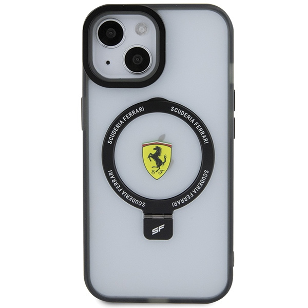 Coque Ferrari FEHMP15SUSCAH iPhone 15 6.1" transparent durcase Ring Stand 2023 Collection MagSafe Case