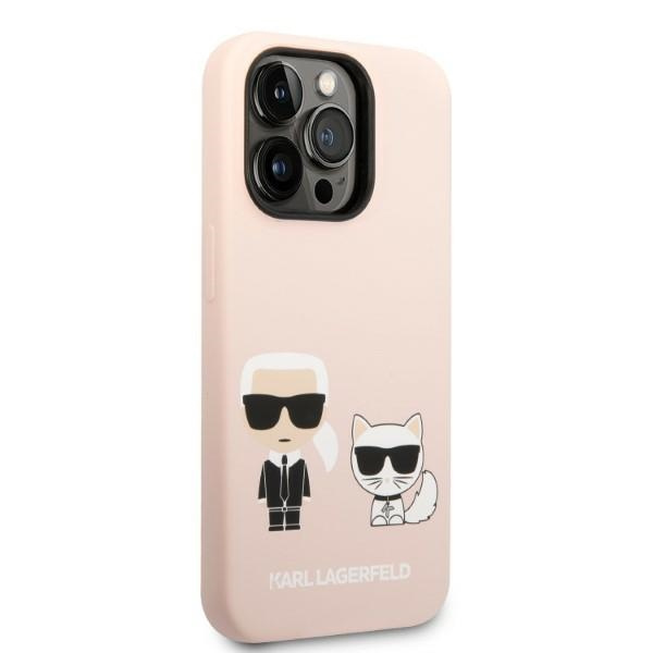 Karl Lagerfeld KLHMP14LSSKCI iPhone 14 Pro 6.1" hartcase hellrosa/hellrosa Silikon Karl & Choupette MagSafe