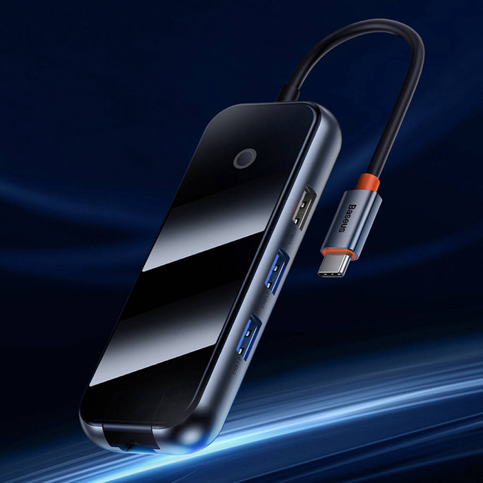 Baseus AcmeJoy HUB 4 porte da USB-C a 1xUSB-C / 4xUSB3.0 grigio scuro