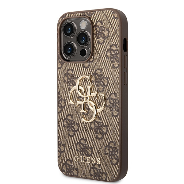 Hülle Guess GUHCP15L4GMGBR iPhone 15 Pro 6.1" braun/braun hartcase 4G Big Metal Logo Case