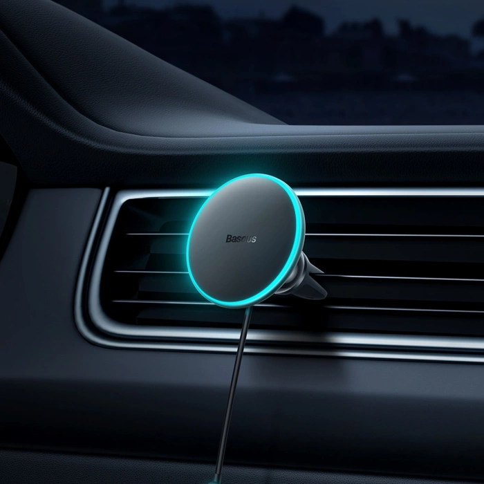 Cargador de coche inductivo MagSafe 15W USB C 25W Baseus CW01 - negro