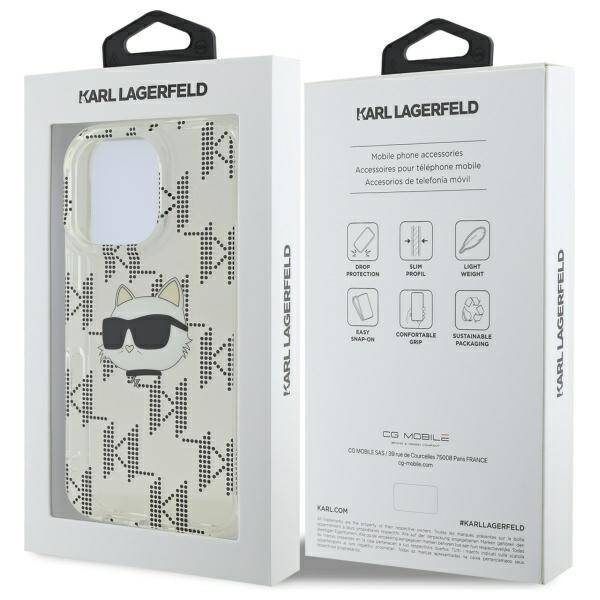 Etui Karl Lagerfeld iPhone 16 Pro 6.3" przezroczysty/transparent hardcase IML Choupette Head Electroplated
