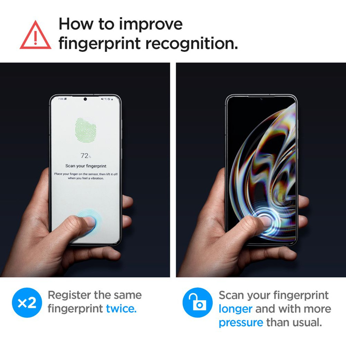 Tempered Glass Spigen Glas.tr "ez Fit" 2-pack Galaxy S23 Clear