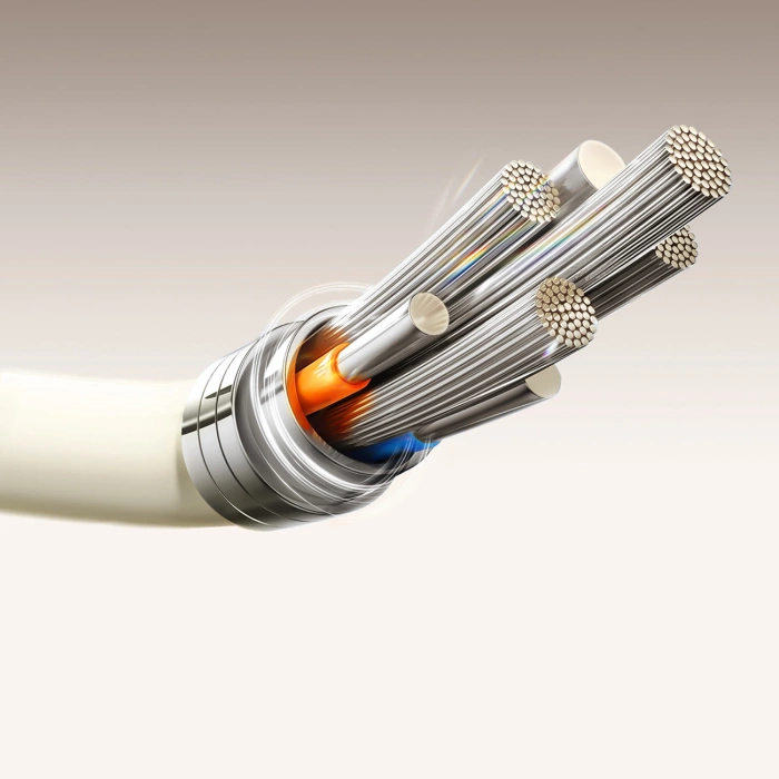 Joyroom S-A53 3A USB-A - USB-C Kabel mit fluoreszierender Spitze 1,2 m - Beige