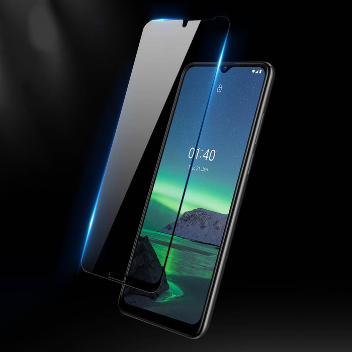 Dux Ducis 10D Pellicola salvaschermo in vetro temperato resistente con copertura completa con cornice per Nokia 1.4 trasparente (case friendly)