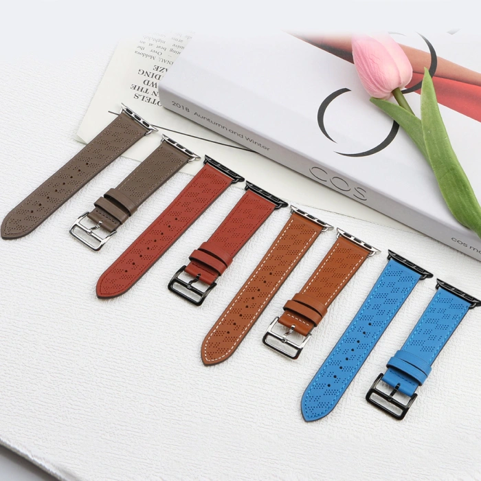 Pasek skórzany Strap Leather do Apple Watch 38 / 40 / 41 mm opaska bransoleta - brązowy