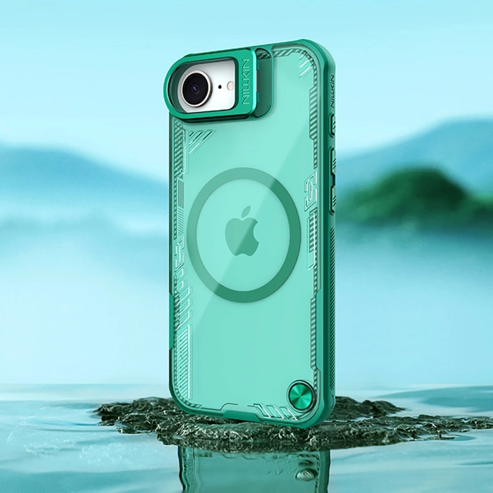Etui Nillkin iPhone 16e Iceblade Prop Magnetic z podstawką na Zielone