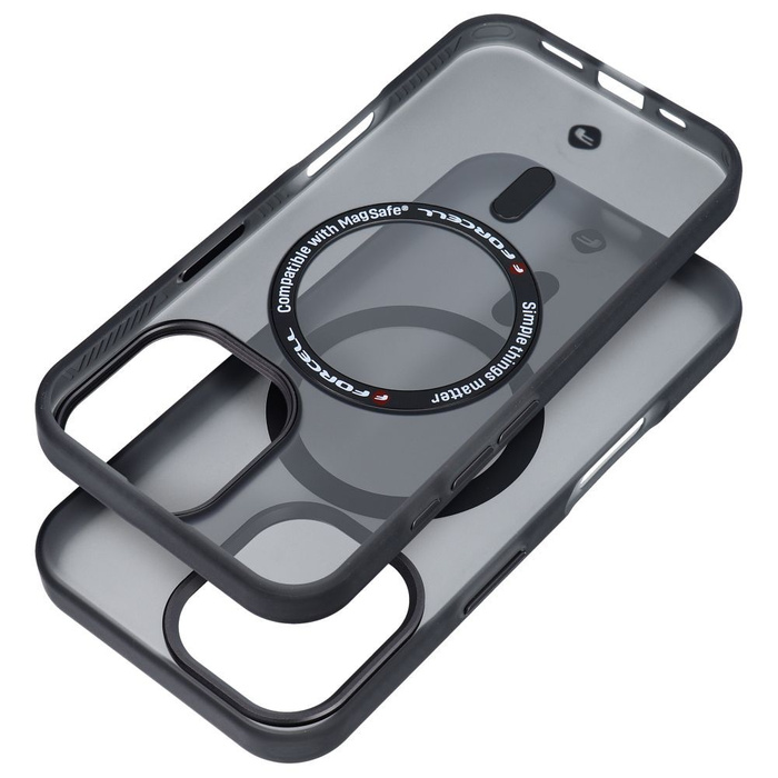Etui na iPhone 16 Forcell F-Protect Levels Dual Layer 4D technology zgodny z MagSafe Military Drop-Test smoky black