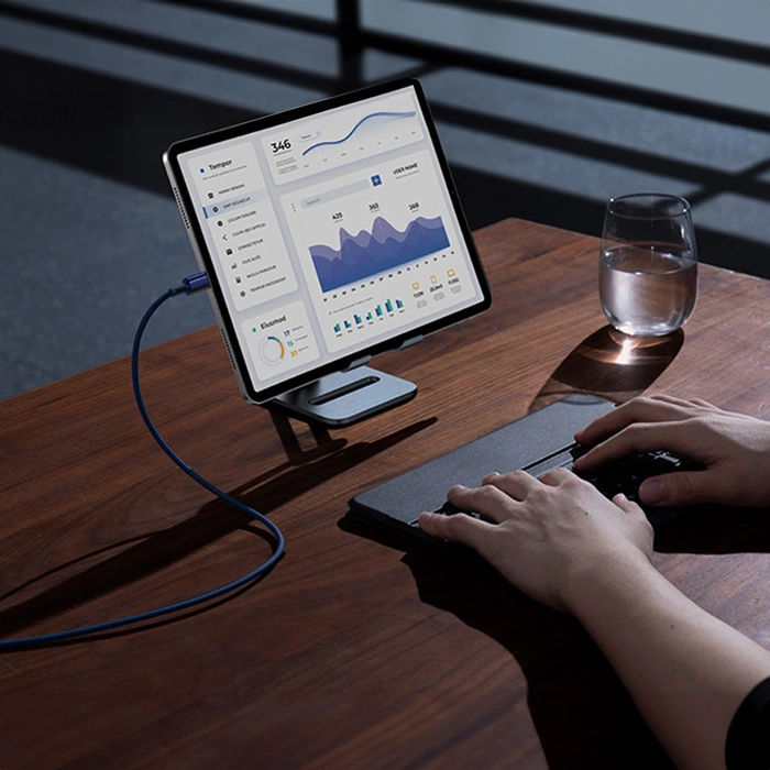 Baseus Tungsten Gold USB-C / USB-C-Kabel 100 W 1 m – Marineblau