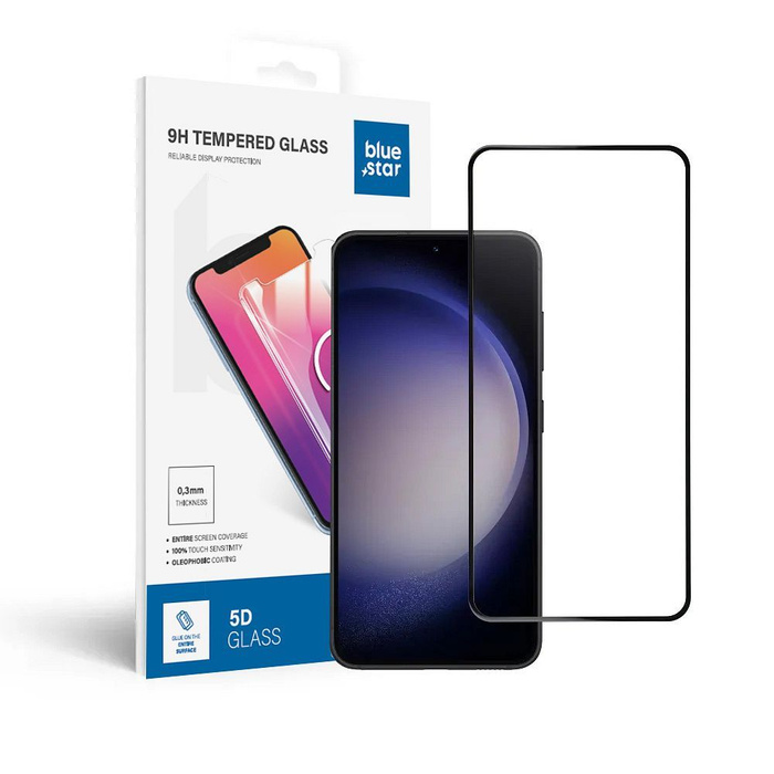 Szkło hartowane do Samsung Galaxy S23 (full glue / case friendly) Blue Star 5D czarne