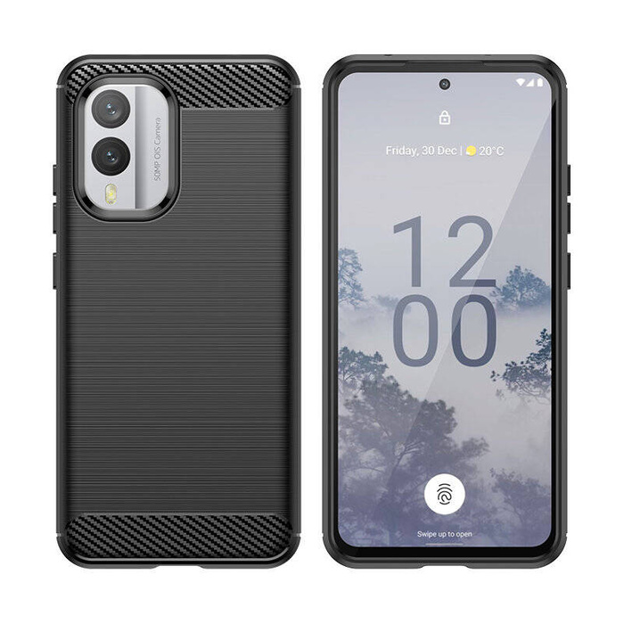 Coque en silicone Carbon Case pour Nokia X30 - noire