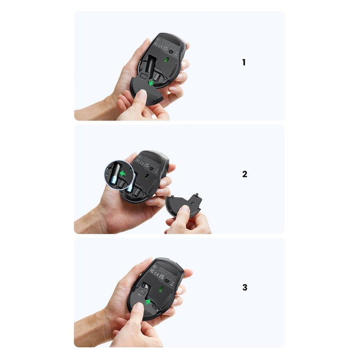 Ugreen Optische USB-Funkmaus 2,4 GHz 4000 DPI schwarz (MU006)