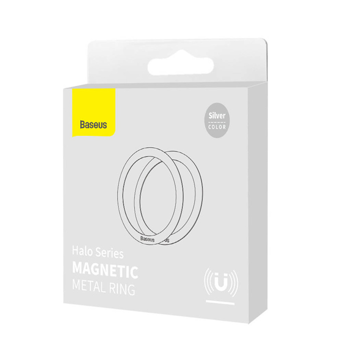 Baseus Halo Series magnetic ring (2 pcs / package) silver (PCCH000012)