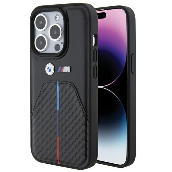 Cover Bmw Bmhcp15l22nstb IPhone 15 Pro 6,1" Nero/Nero Stampato Striscia Tricolore Case