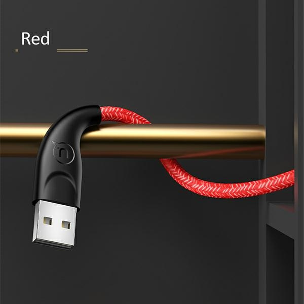 USAMS Cable braided U41 USB-C/USB Fast Charge 2m red/red SJ395USB02 (US-SJ395)