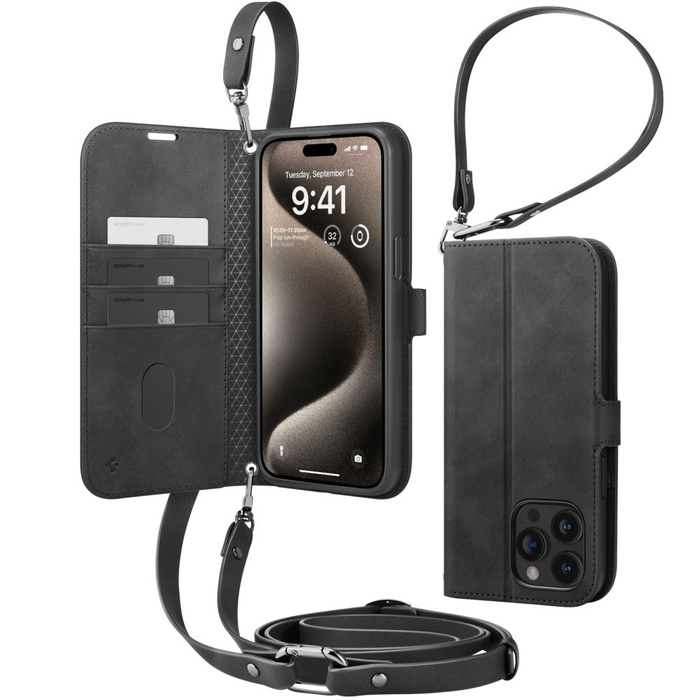 Funda Spigen iPhone Cartera 's' Pro 15 Pro Max Negra Case