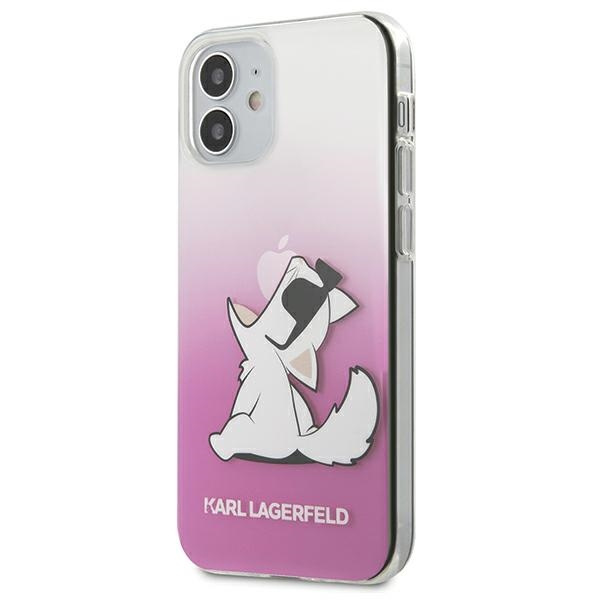 Puzdro KARL LAGERFELD Apple iPhone 12 Mini Choupette Fun KLHCP12SCFNRCPI Ružové tvrdé puzdro