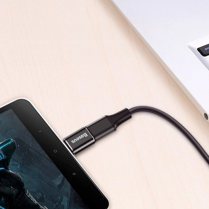 BASEUS Micro USB auf USB Typ-C Adapter Schwarz