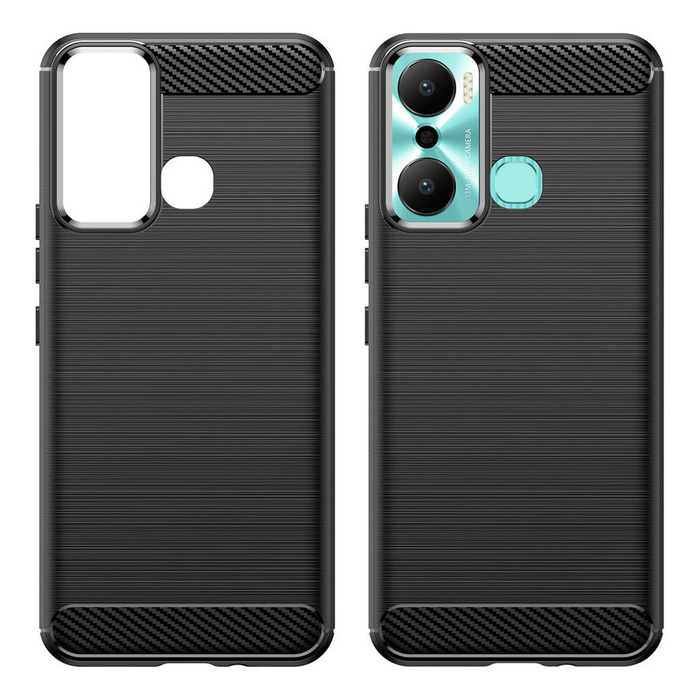 Funda Carbon Case para Infinix Hot 20 Play funda de silicona flexible de carbono negra