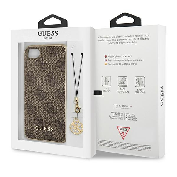 Puzdro GUESS Apple iPhone 7 8 SE 2020 4G Charms Collection Brown Hardcase 