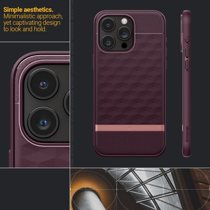 Case iPhone 15 Pro Max Caseology Parallax Mag MagSafe Burgundy Case
