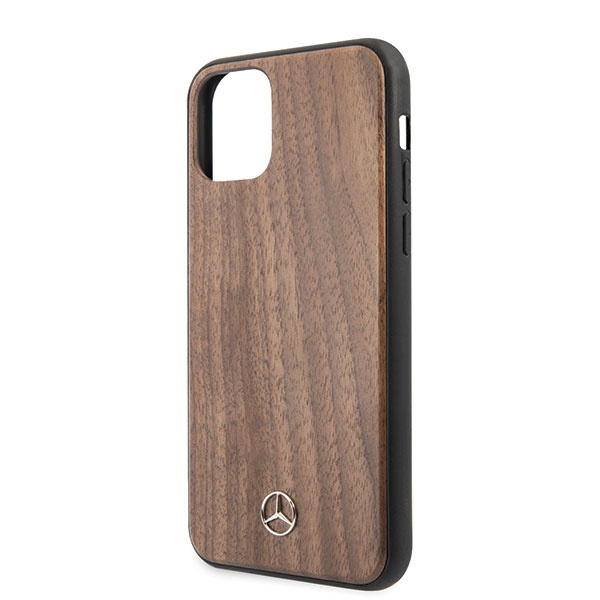 MERCEDES Apple iPhone 11 Pro Max Wood Line Case Walnut Brown