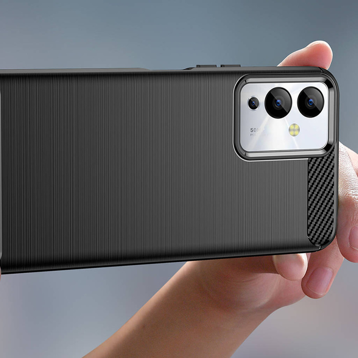 Funda Carbon Case para Infinix Note 12i funda flexible silicona carbono negra