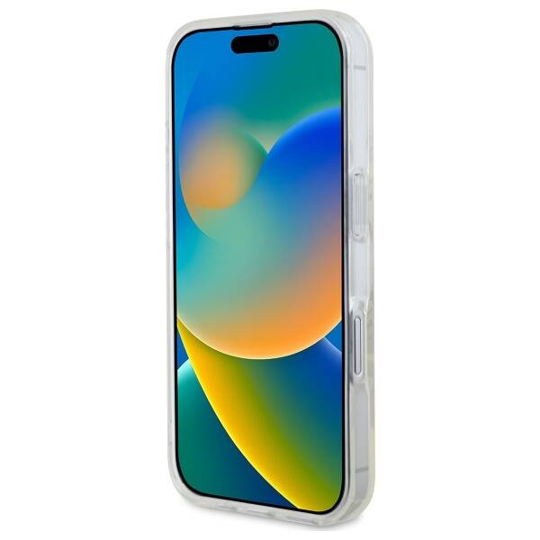 Etui Guess iPhone 16 Plus przeźroczysty/transparent hardcase IML Glitter Circle MagSafe