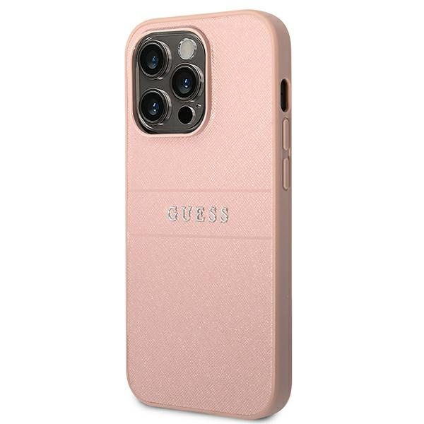 Case Guess iPhone 14 Pro 6.1" pink/pink Saffiano Strap