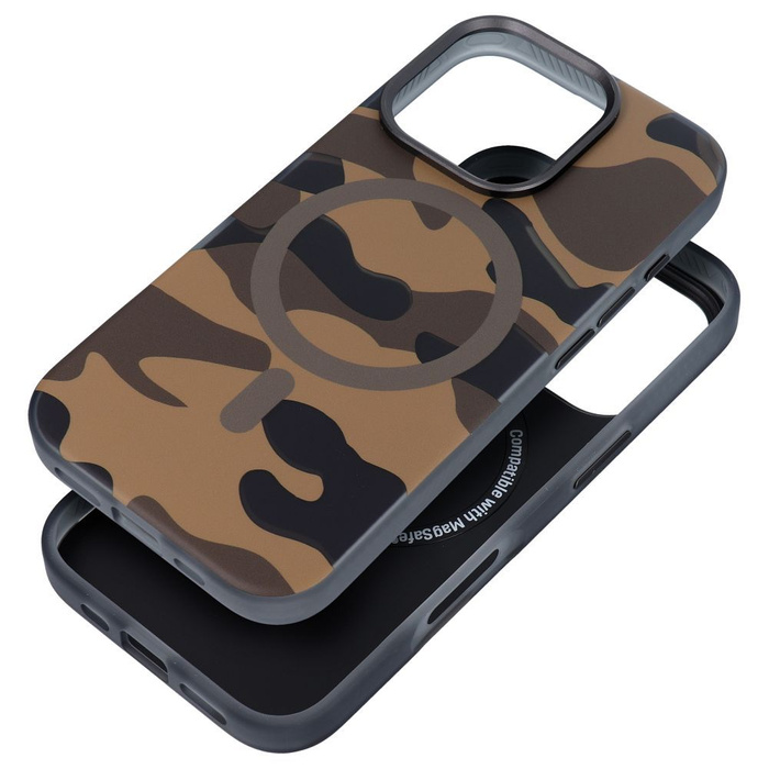 Etui na iPhone 16 PLUS Forcell F-Protect Levels Dual Layer 4D technology zgodny z MagSafe Military Drop-Test desert camo