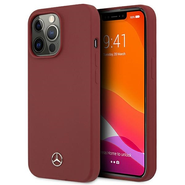 Hülle MERCEDES Apple iPhone 13 Pro Max Silicon Line Rot Hardcase