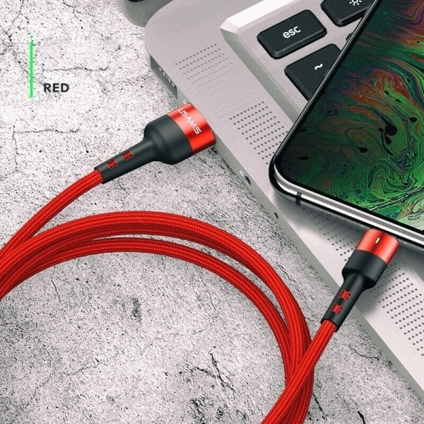 Cable Braided USAMS Lightning 2A Fast Charging 1m Red