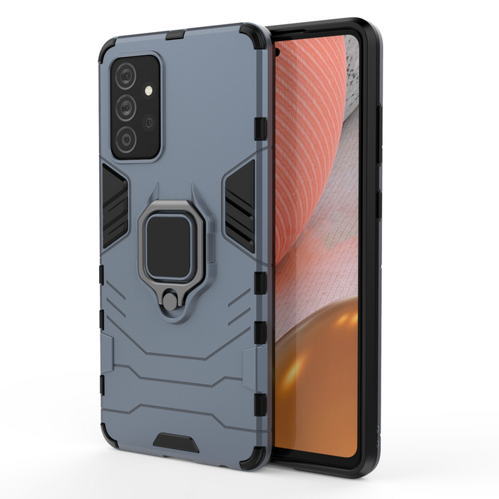 Ring Armor robuste Kickstand TPU/PC Panzer Handyhülle Hard Case für Samsung Galaxy A72 4G blau