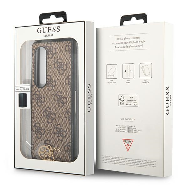 Hülle GUESS Samsung Galaxy Z Fold 4 4G Charms Sammlung braun hartcase
