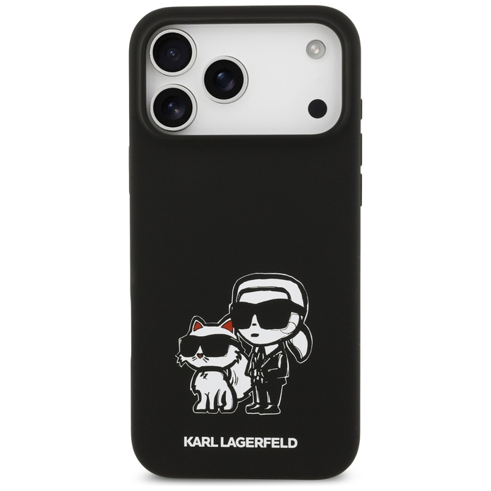 Etui Karl Lagerfeld Silicone K&C Sketch  & Logo MagSafe do iPhone 17 Pro Max czarny